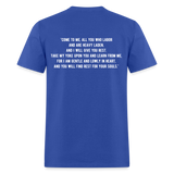 Matthew 11:28-29 Unisex Classic T-Shirt - royal blue