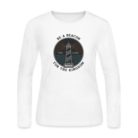 Be A Beacon Women's Long Sleeve Jersey T-Shirt - white