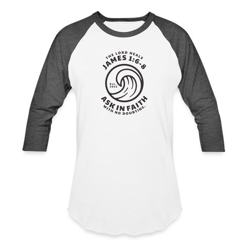 Ask In Faith Unisex Baseball T-Shirt - white/charcoal